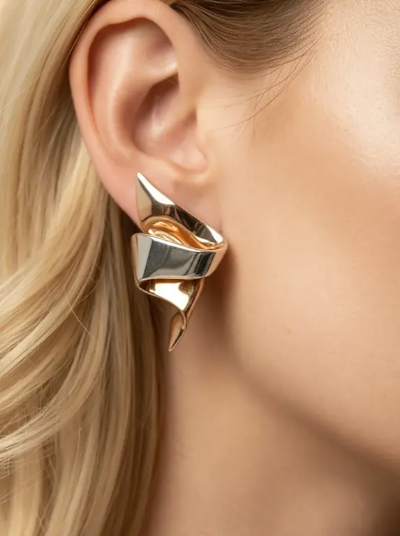 Brinco Escultura Dorée