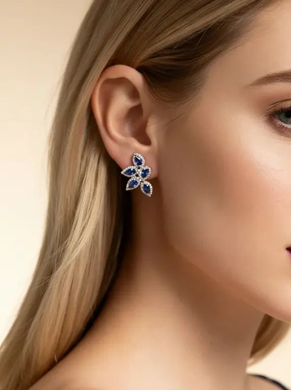 Brinco Flor di Zaffiro
