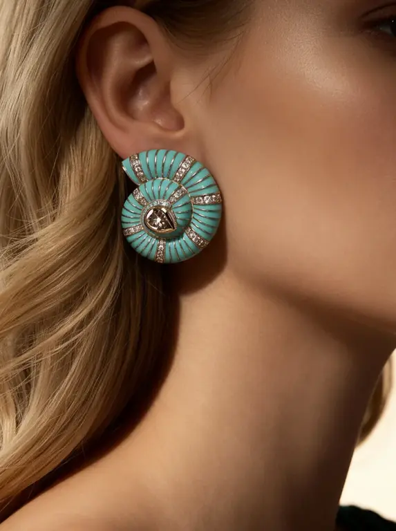 Brinco Espiral de Turquesa Royale